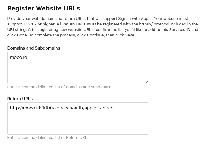 Register Website URLs